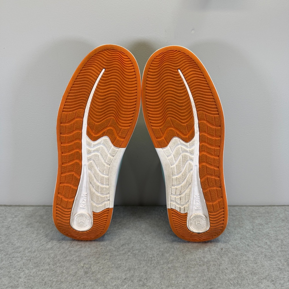 Kizik Athens Womens Shoes Size 11 Mint Green Orange Hands Free Leather Sneakers - Picture 8 of 10